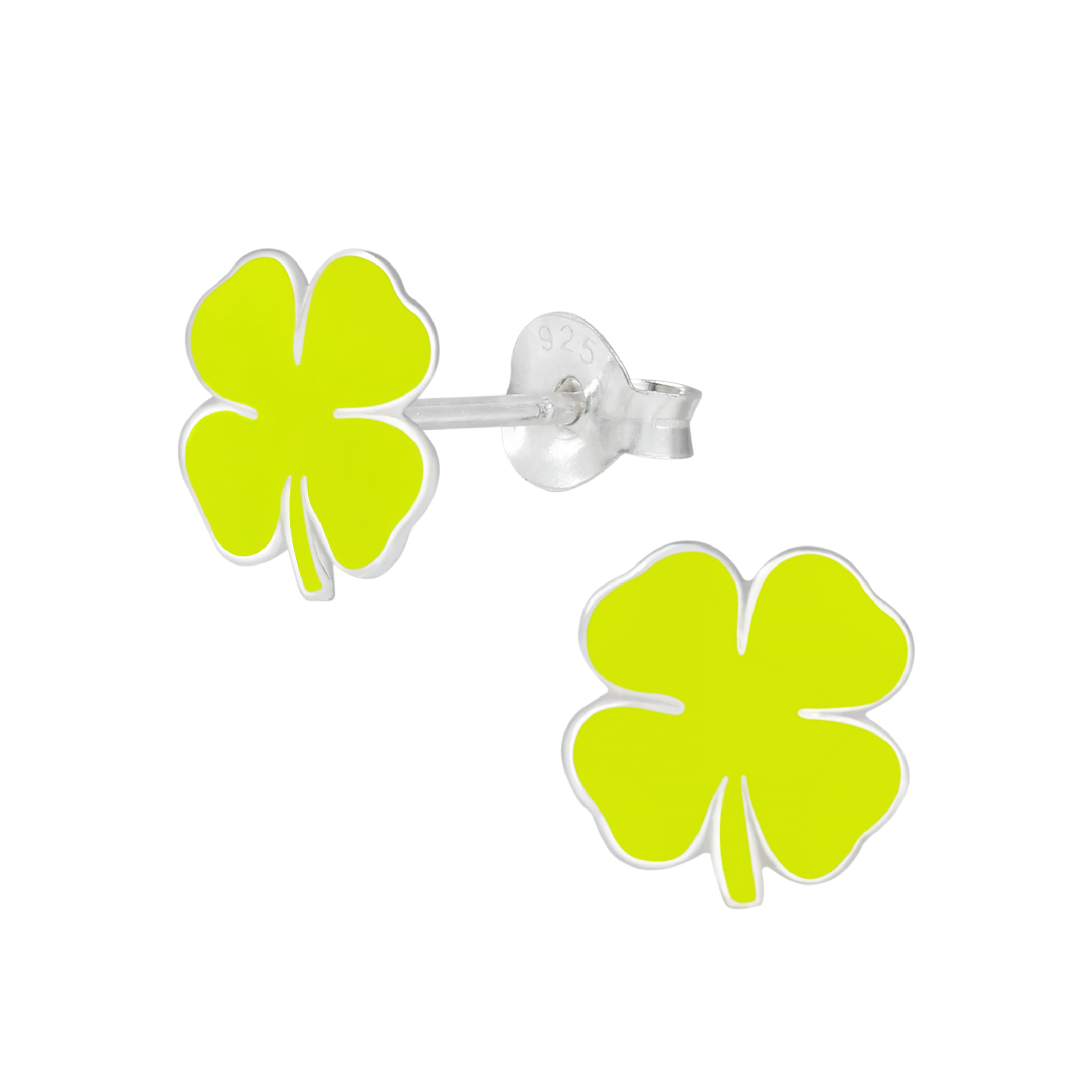 four leaf lucky clover stud earrings