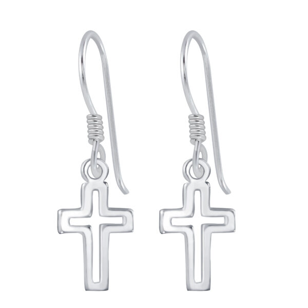 sterling silver cross dangle earrings