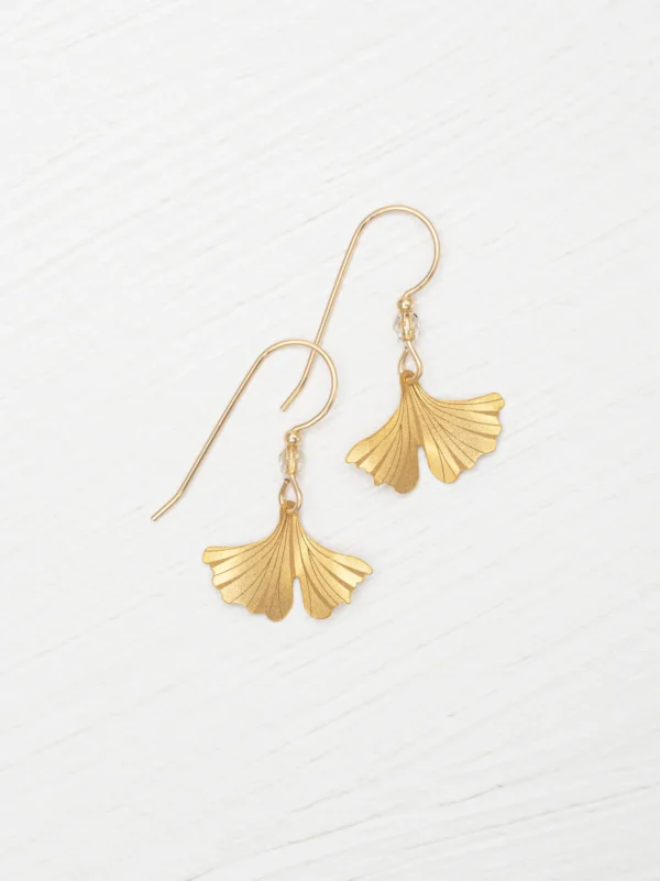 Holly Yashi petite ginkgo leaf earrings