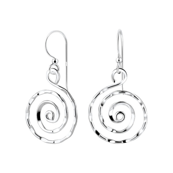 Spiral Dangle earrings in nickel-free sterling silver