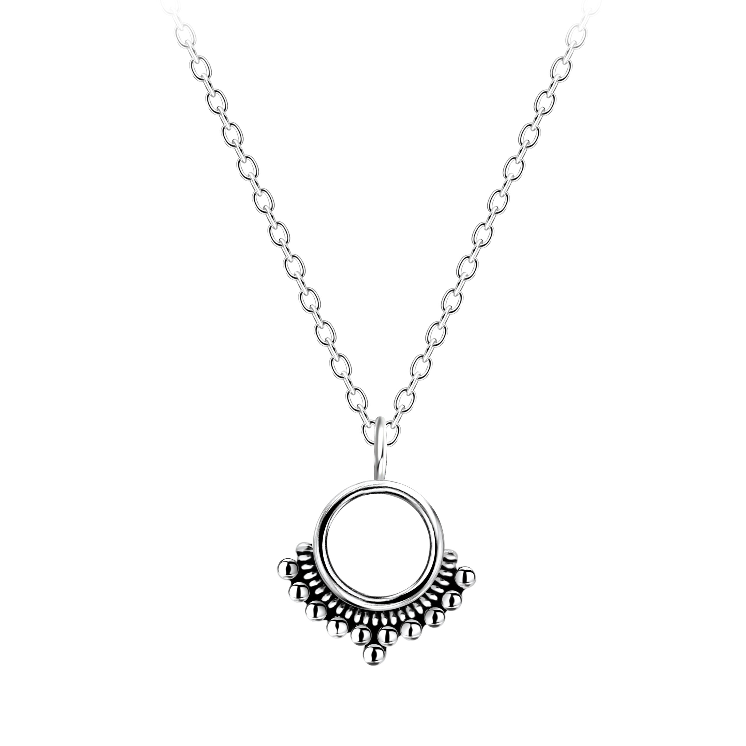 petite sterling silver circle necklace