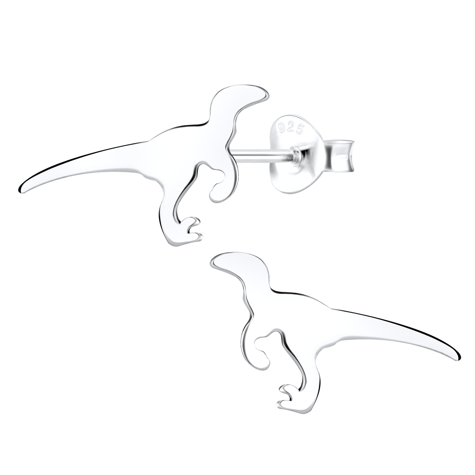 velociraptor sterling silver post earrings