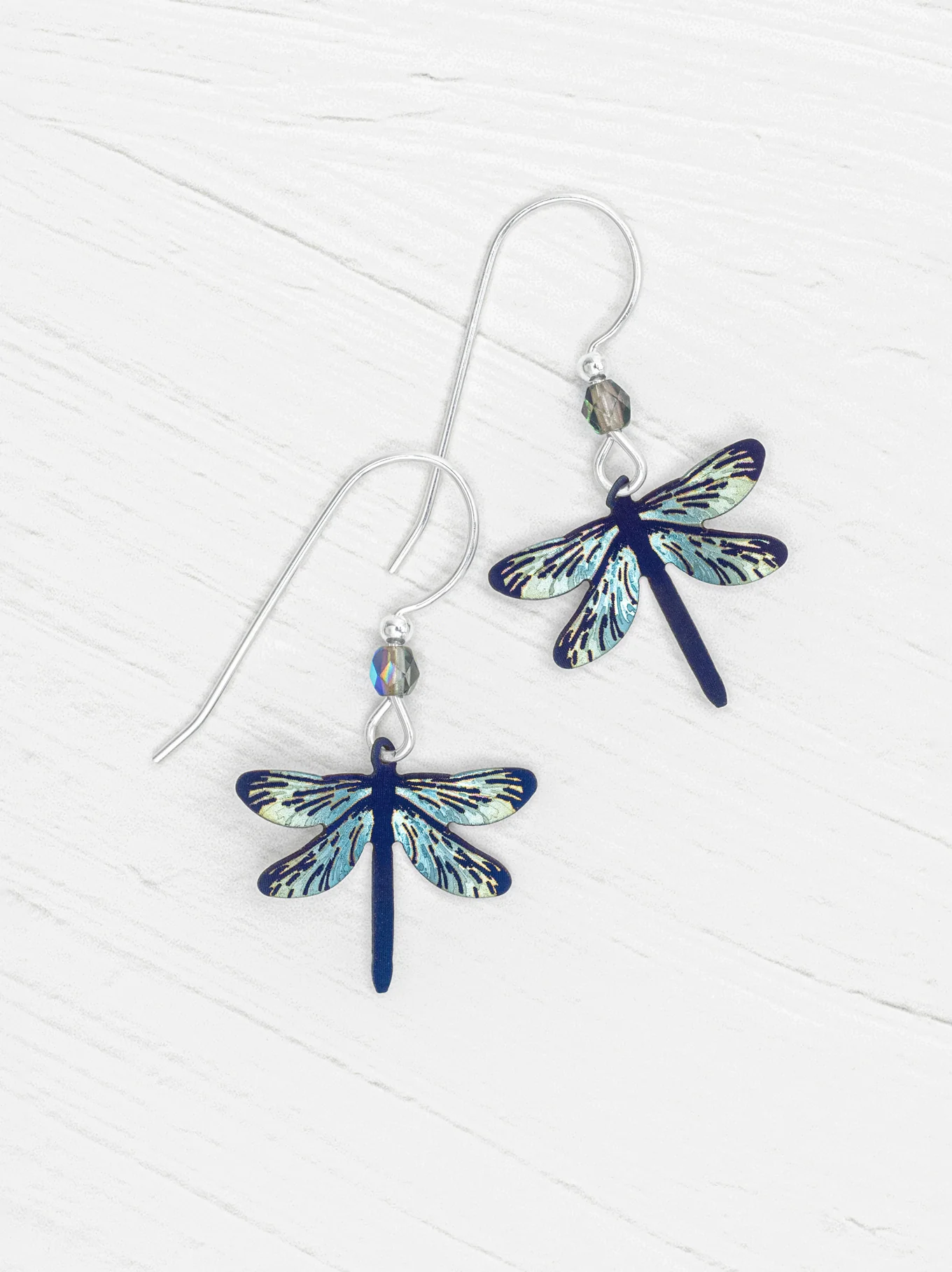 blue dragonfly earrings by jewelry artisan Holly Yashi