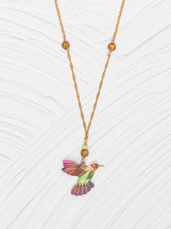 bright hummingbird necklace