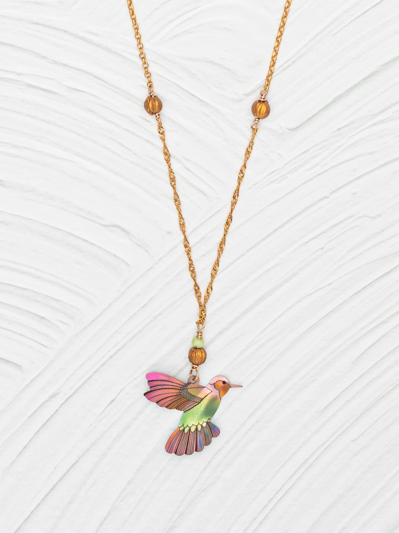 bright hummingbird necklace