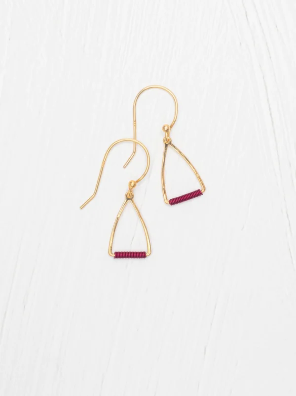 red triangle earrings