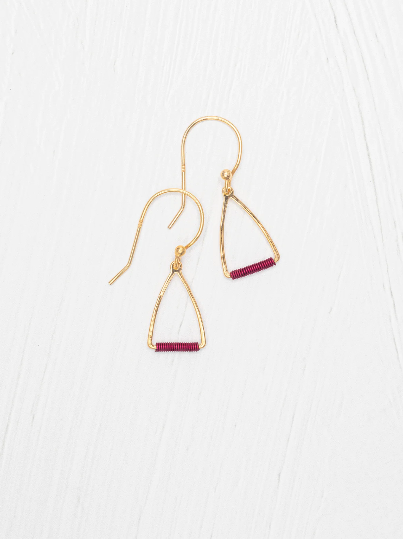 red triangle earrings