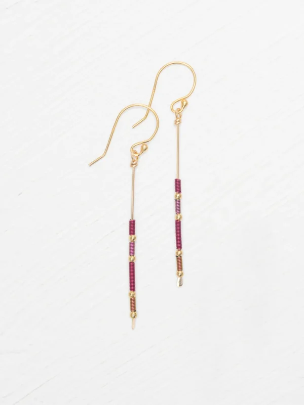 red multicolor stick earrings