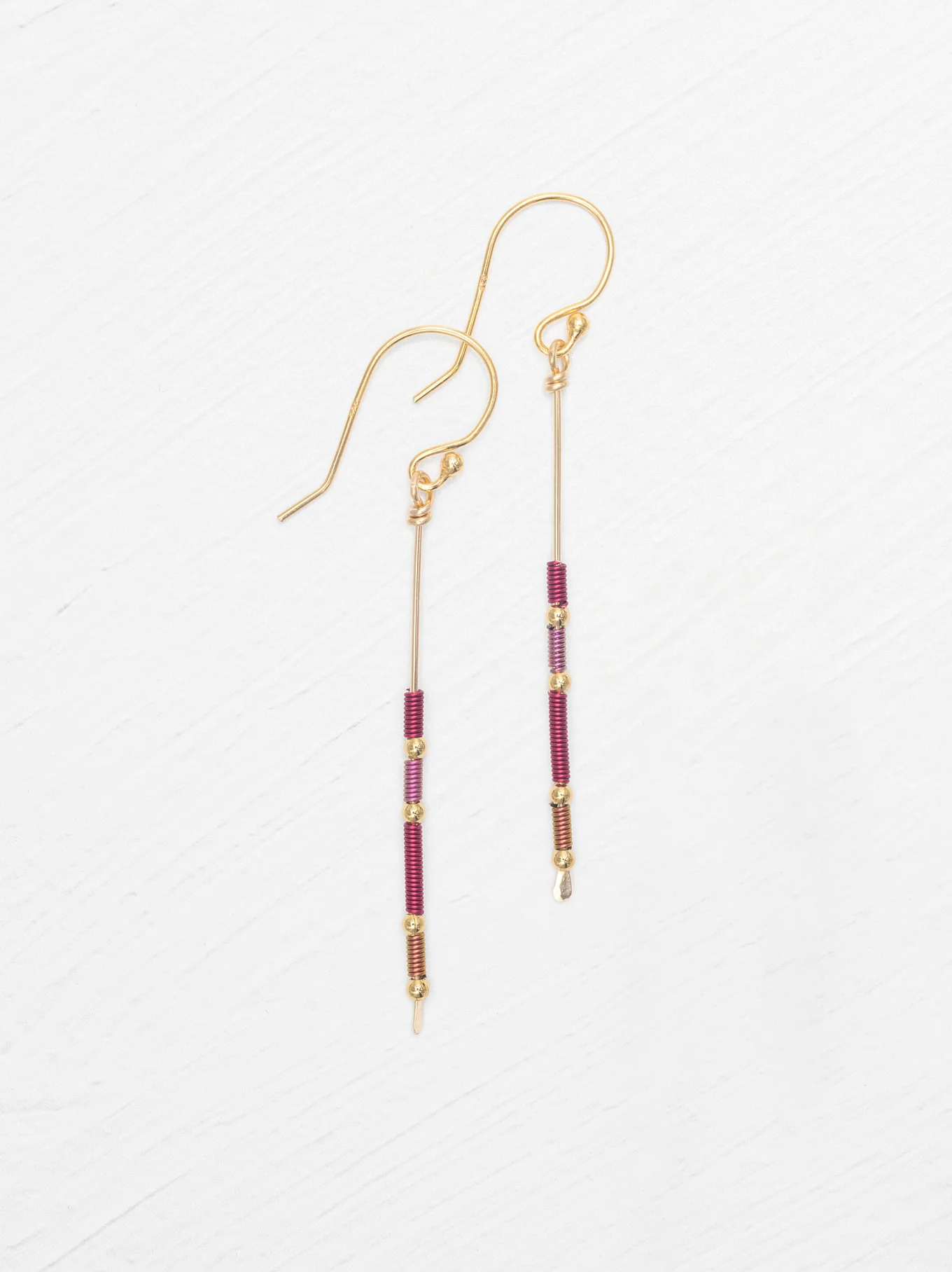red multicolor stick earrings