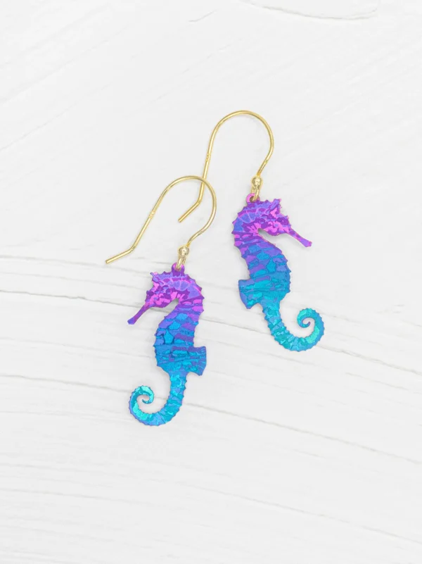 multicolor seahorse earrings by Holly Yashi
