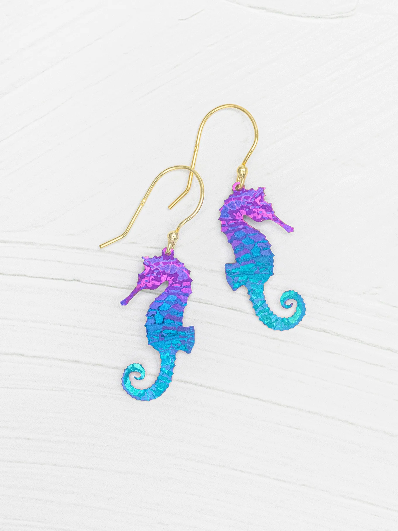 multicolor seahorse earrings by Holly Yashi