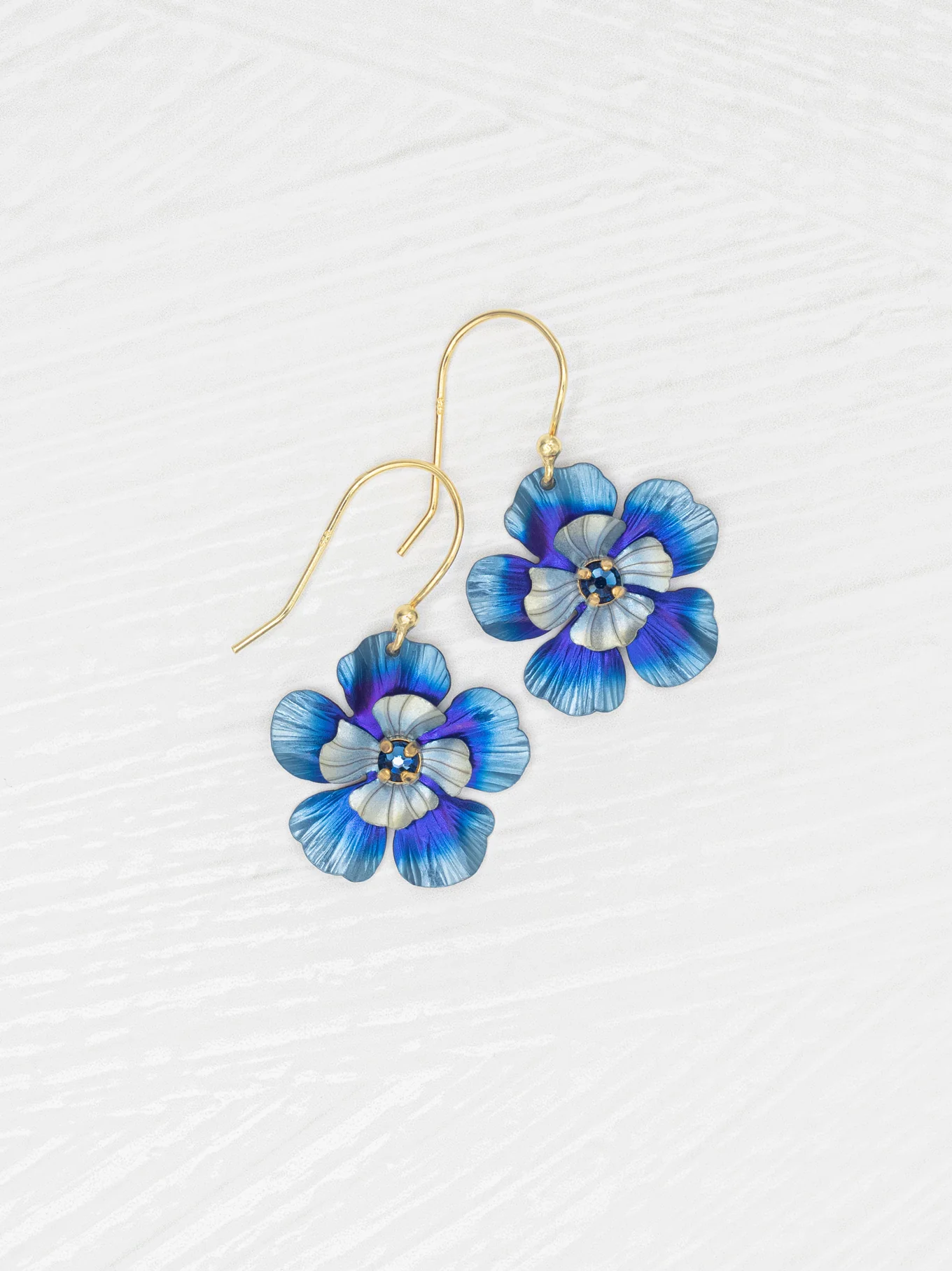 Blue flower earrings by Holly Yashi