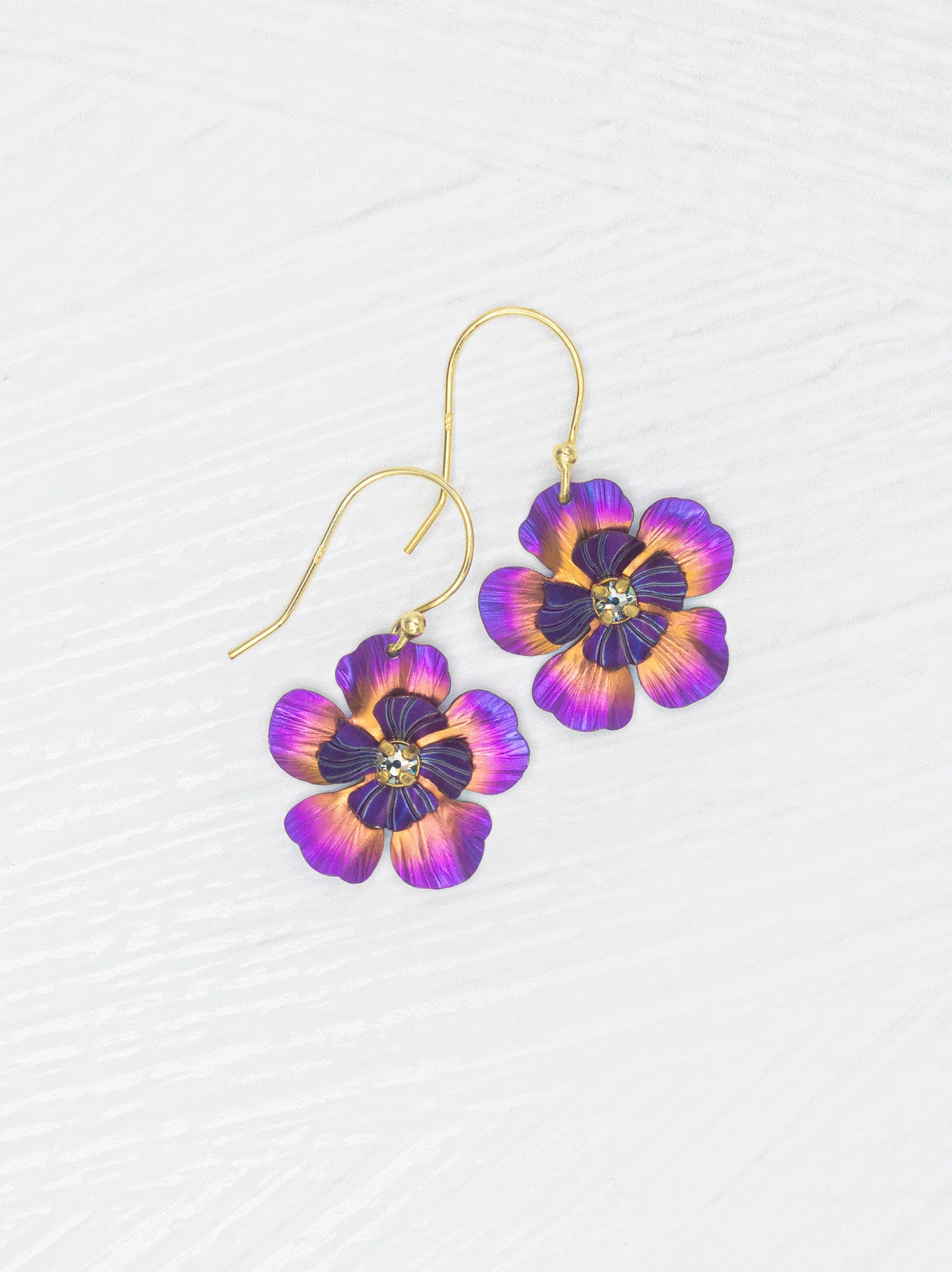 fuchsia flower earrings by Holly Yashi