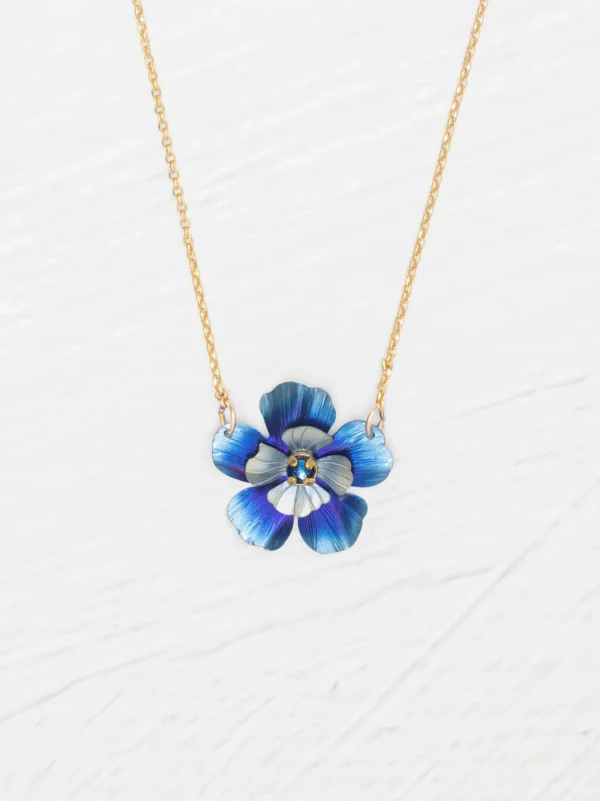 Blue flower necklace by Holly Yashi