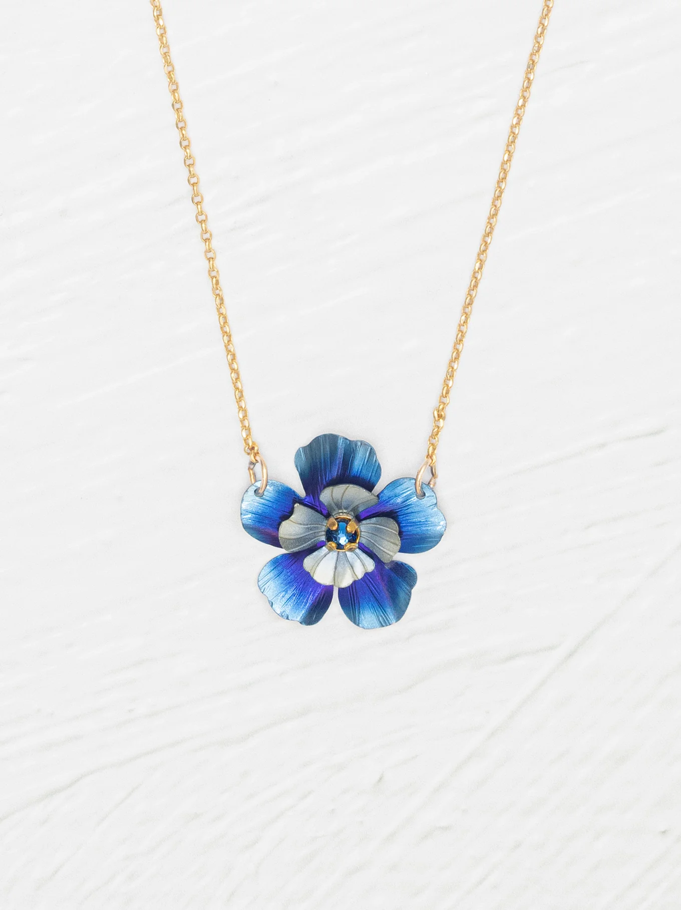 Blue flower necklace by Holly Yashi