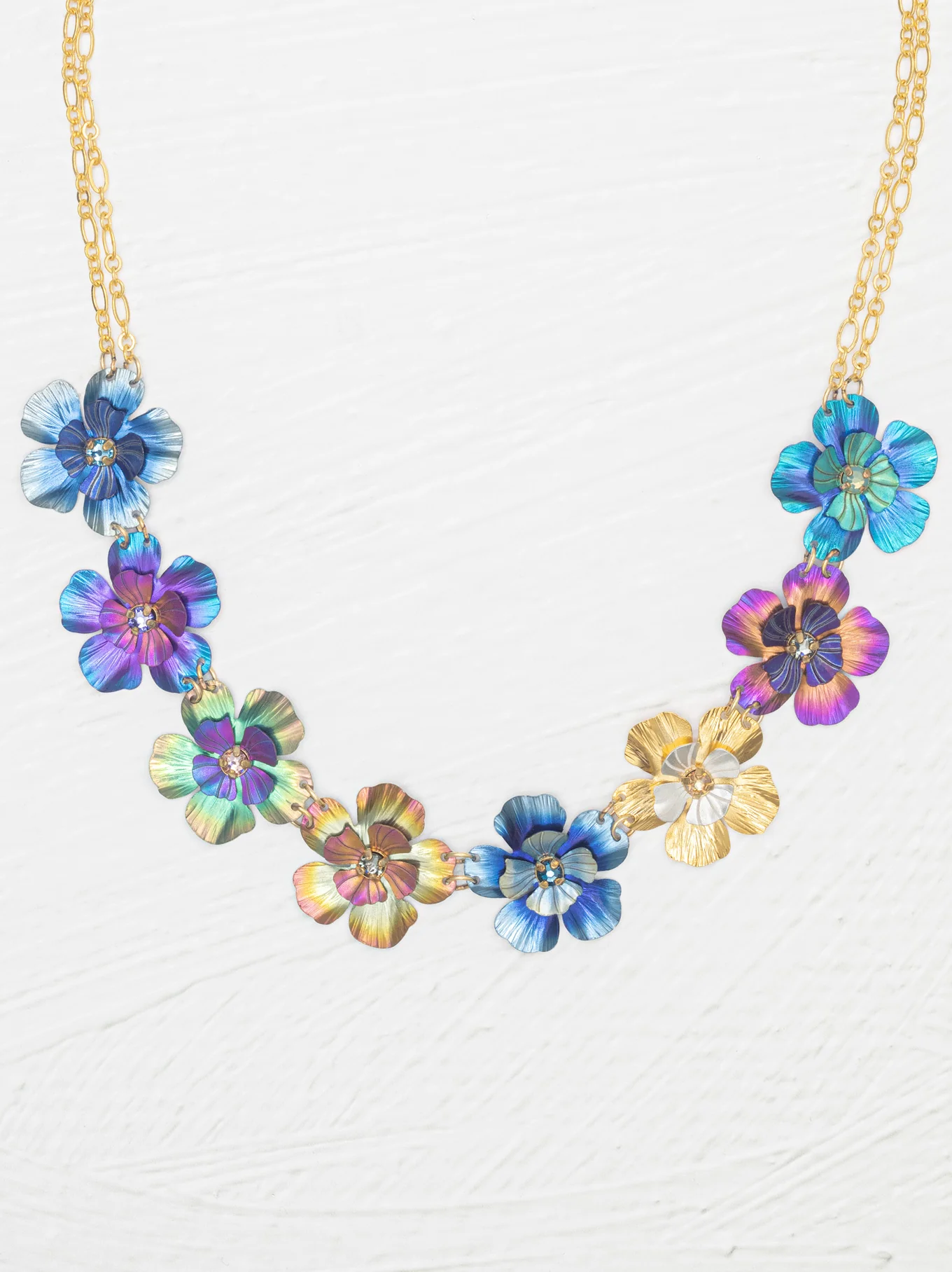 multicolor flower necklace by Holly Yashi