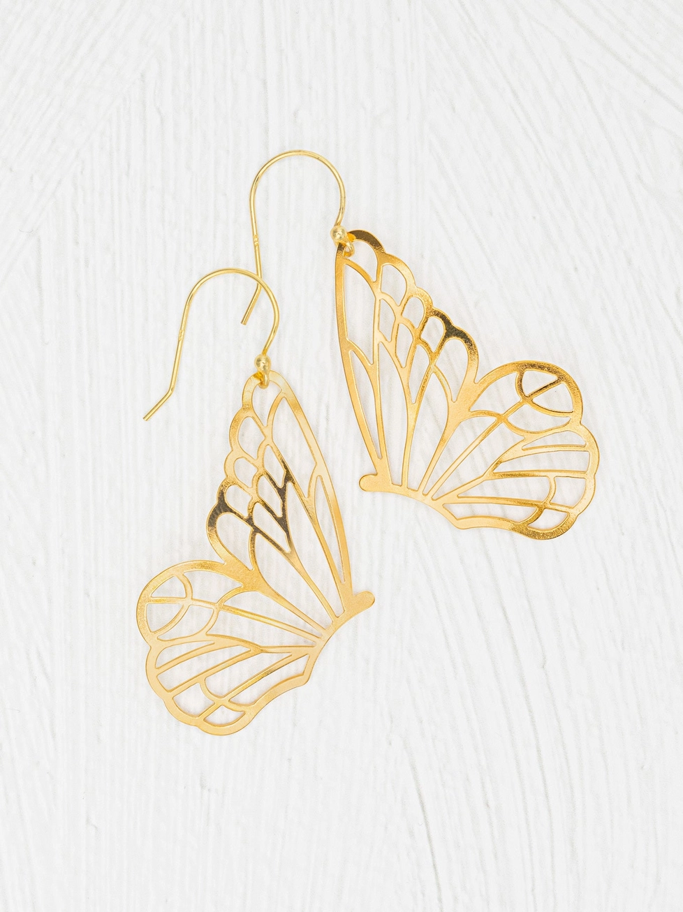 goldtone butterfly earrings by Holly Yashi