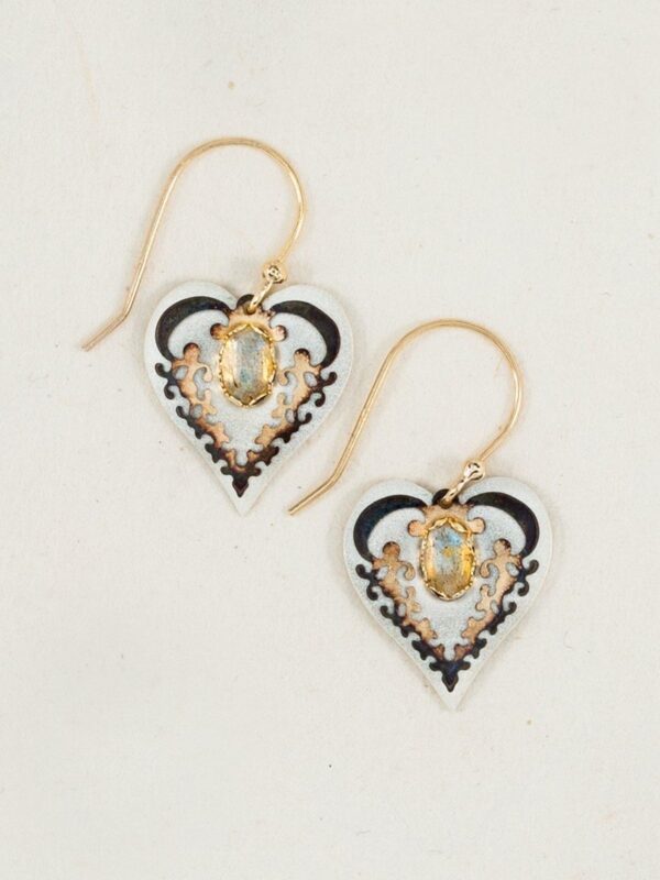 Labradorite heart earrings by jewelry designer Holly Yashi