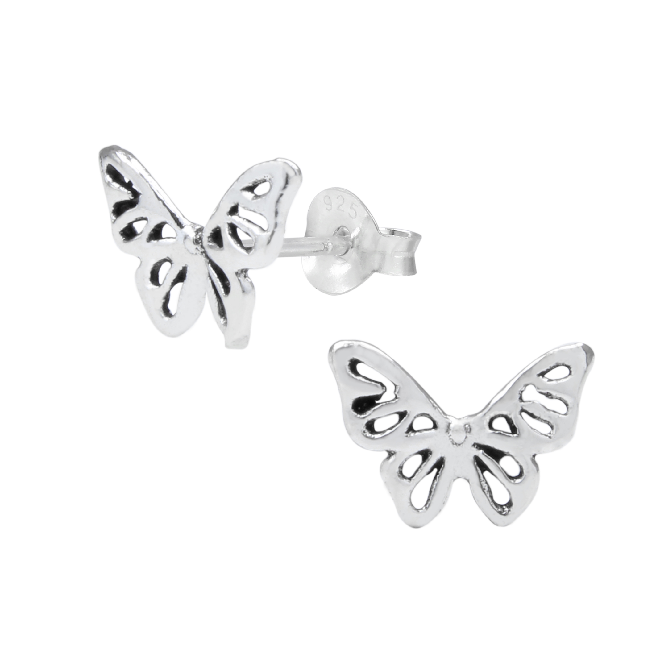sterling silver butterfly post earrings
