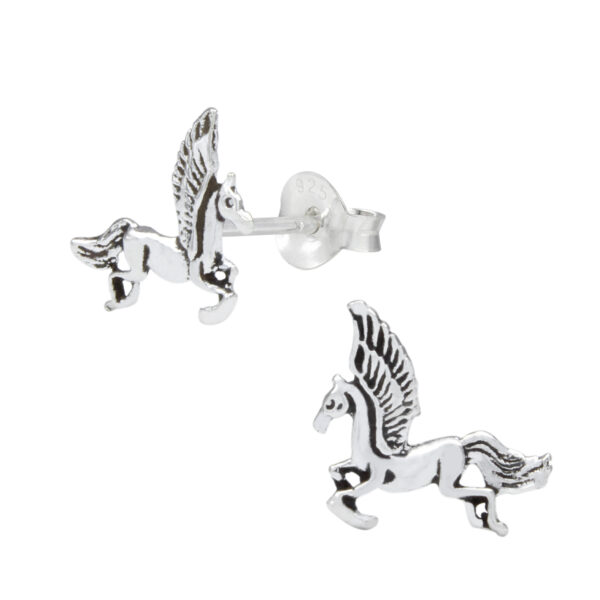 pegasus sterling silver post earrings