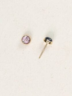 Petite blush color Holly Yashi dichroic glass stud earrings