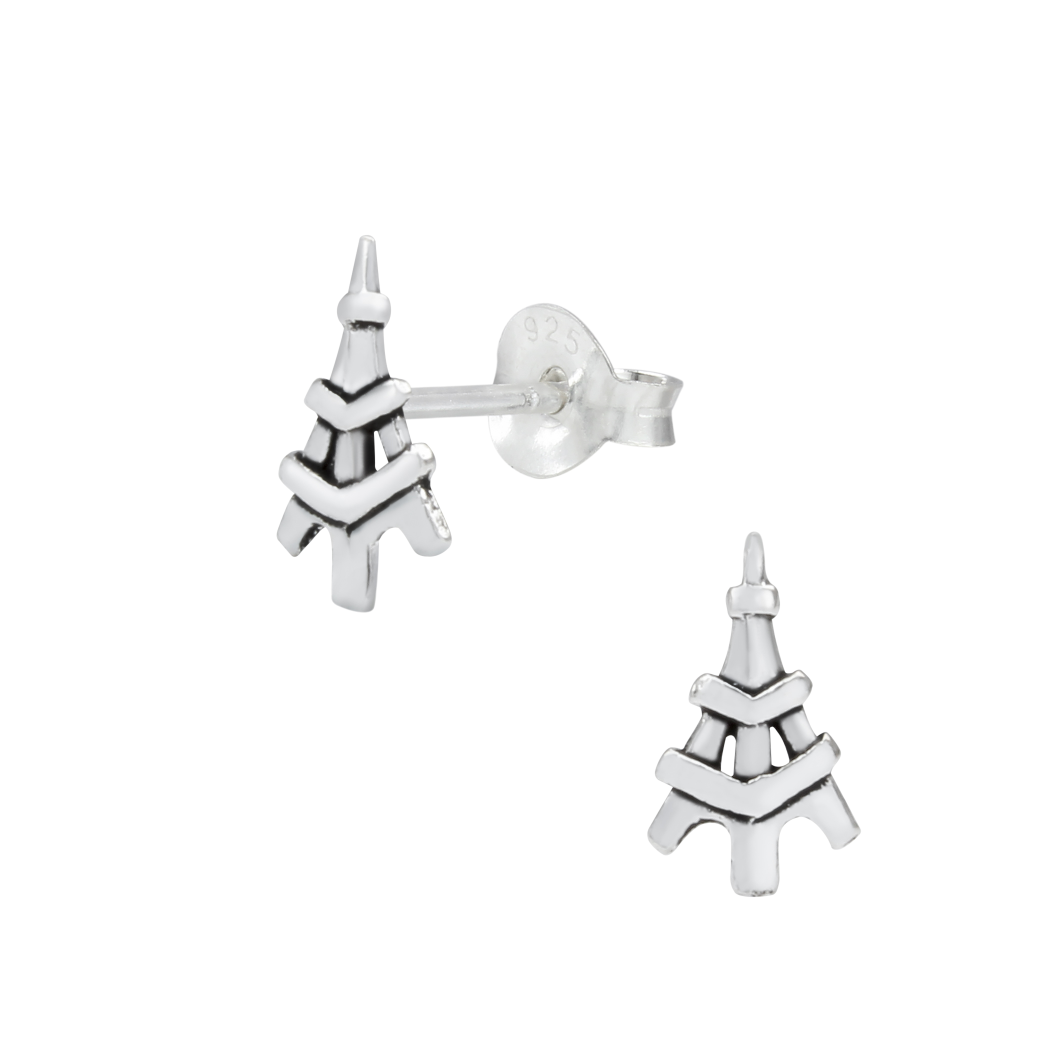 Eiffel Tower Sterling Silver Stud Earrings