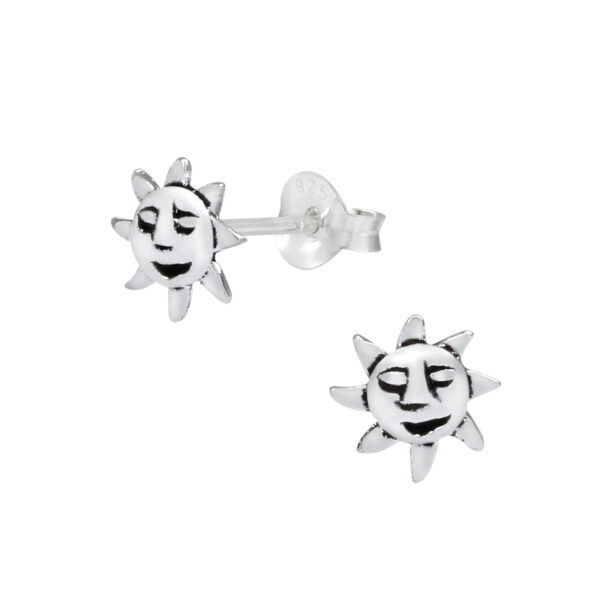 sun sterling silver post earrings