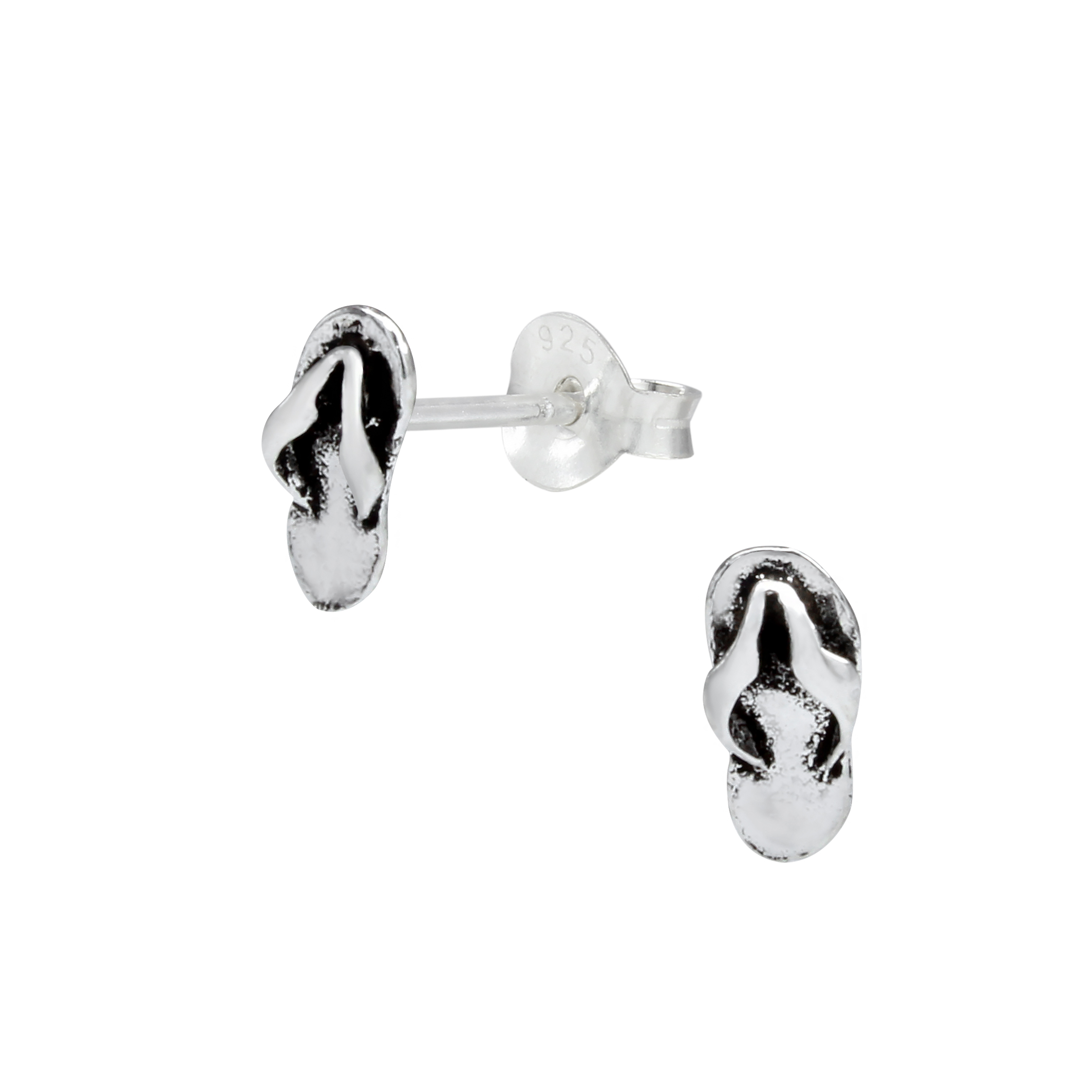 flip flop sterling silver stud earrings