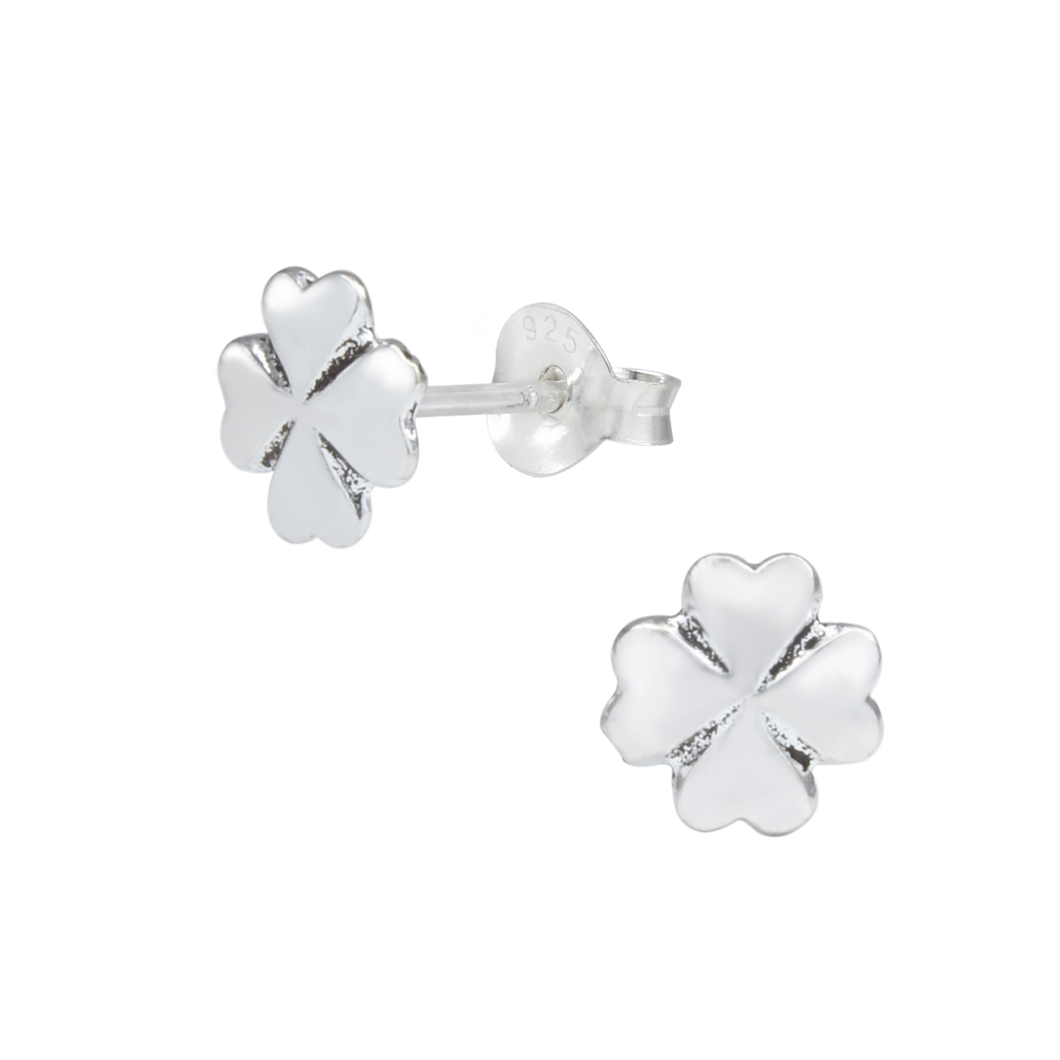 4 leaf clover sterling silver post earrings