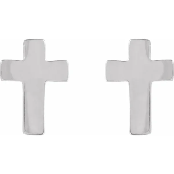 white gold cross stud earrings