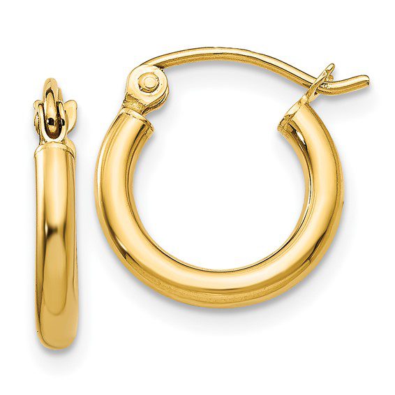 14k yellow gold small hoop earrings