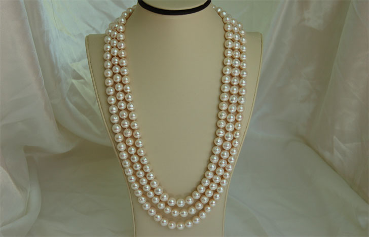 Fresh water pearl triple strand necklace