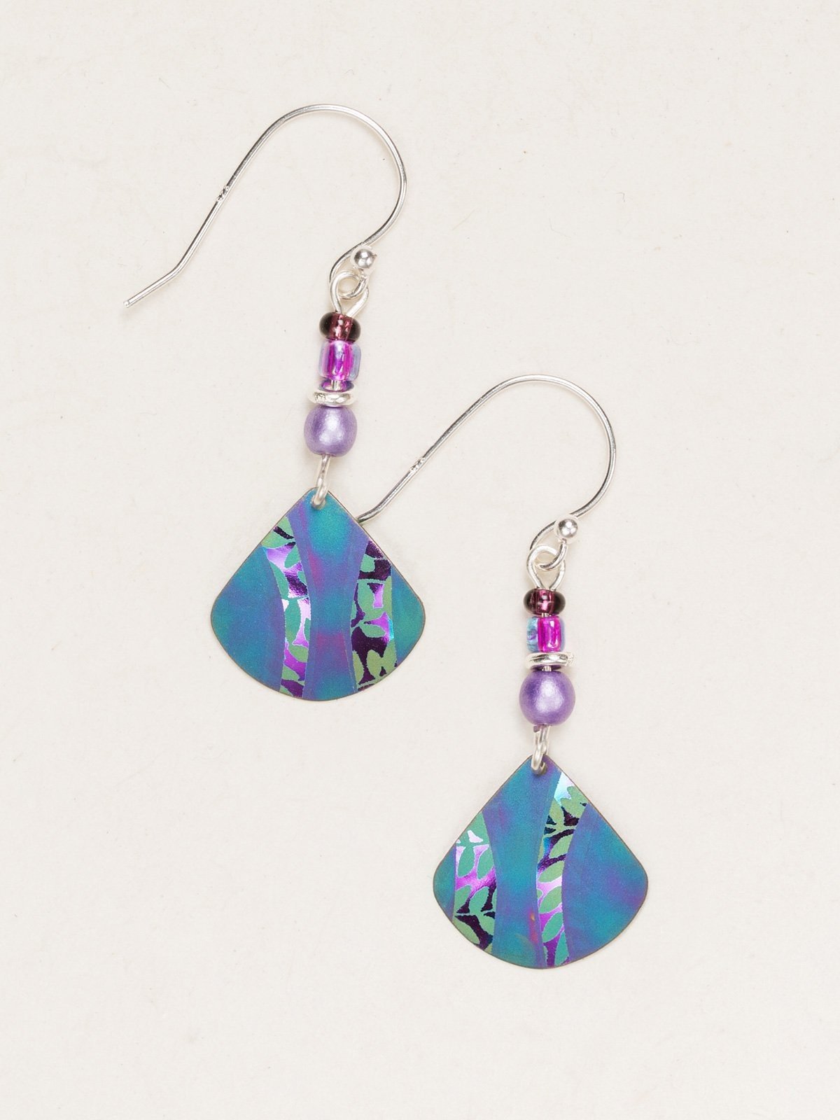 Holly Yashi Painterly earrings in teal and purple