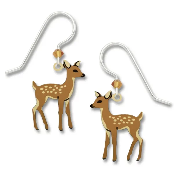 deer earrings with sterling silver ear-wires