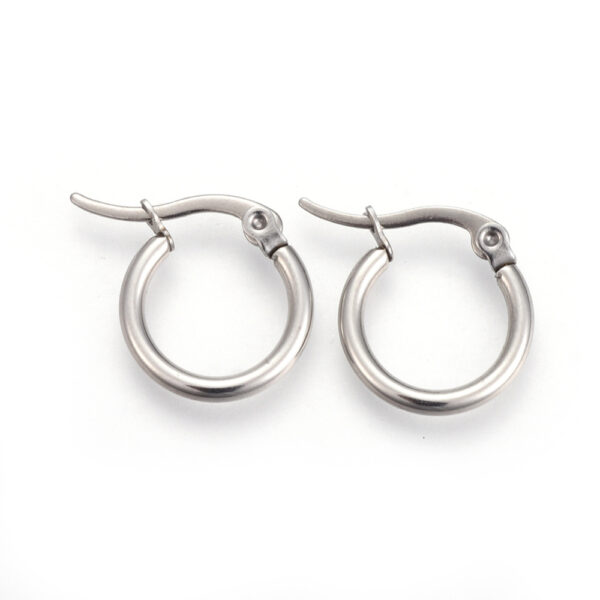 small stainless steel 2 MM wide tube hoop earrings