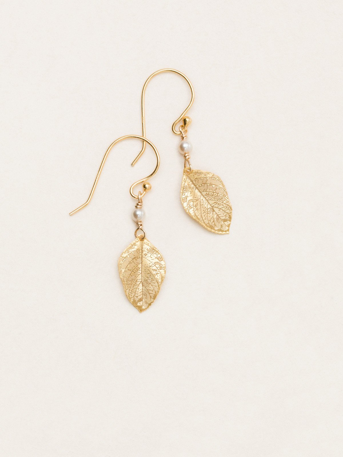 Holly Yashi goldtone leaf earrings