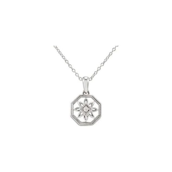 diamond and sterling silver dainty necklace