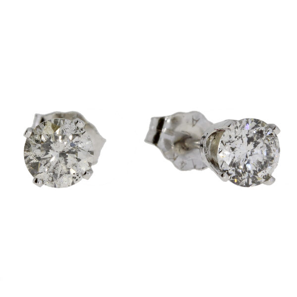 1 CTW Diamond and 14K white gold Stud earrings