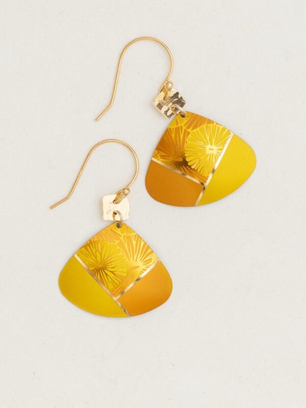 Mod yellow drop earrings by Holly Yashi
