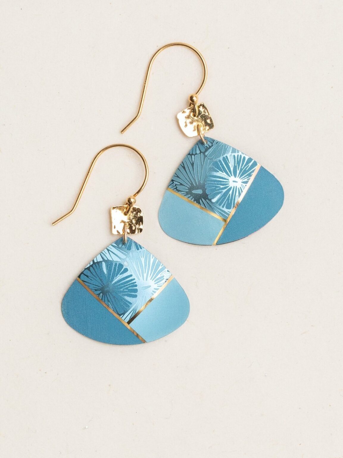 Light blue Mod Flower Large Dangle earrings by jewelry designer Holly Yashi Jewelry by Glassando