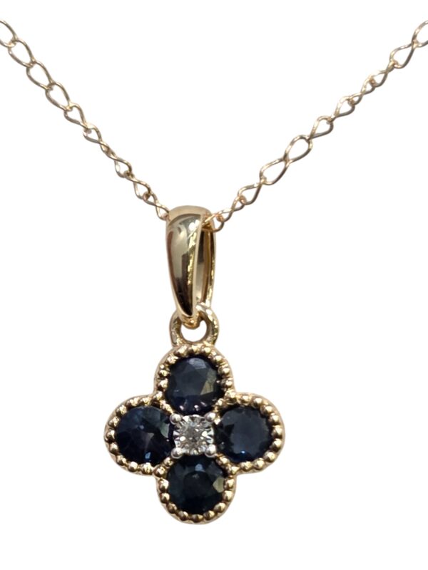 tiny sapphire and diamond necklace