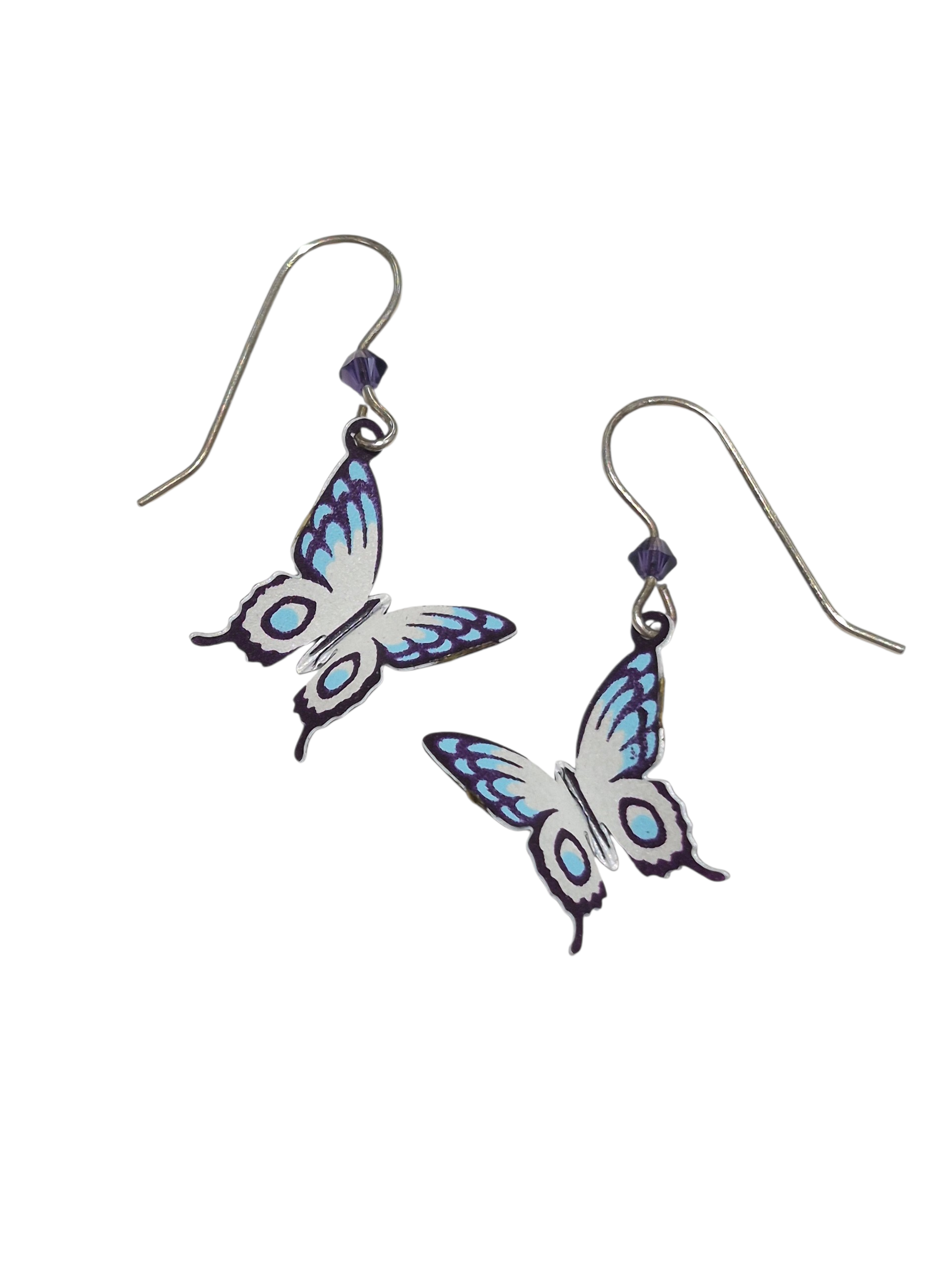 purple and blue butterfly earrings