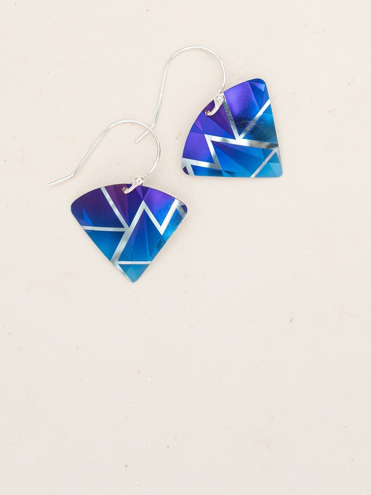 Blue fan geometric earrings from Holly Yashi