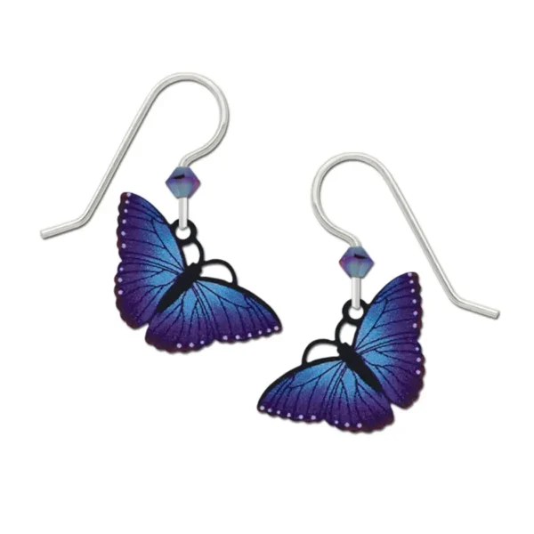 purple and blue butterfly earrings by Sienna Sky