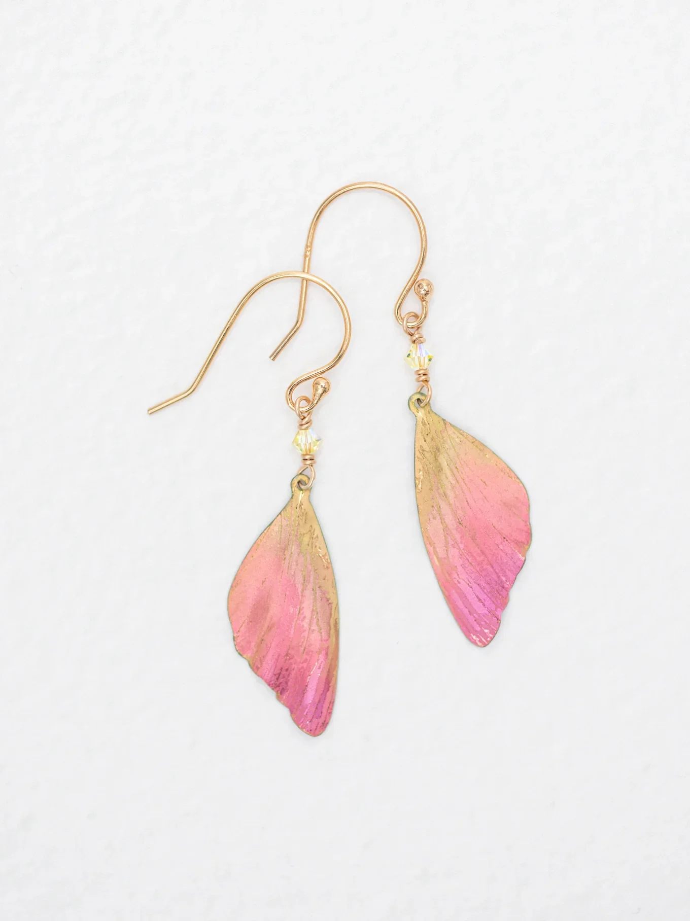 pink butterfly wing earrings