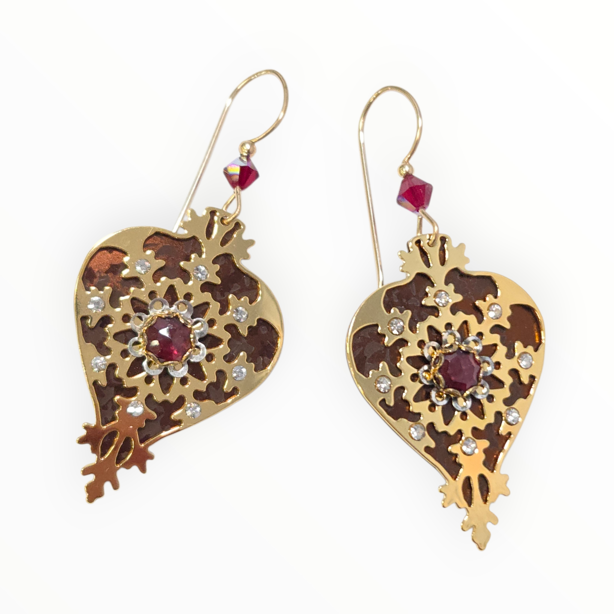 red ornament earrings