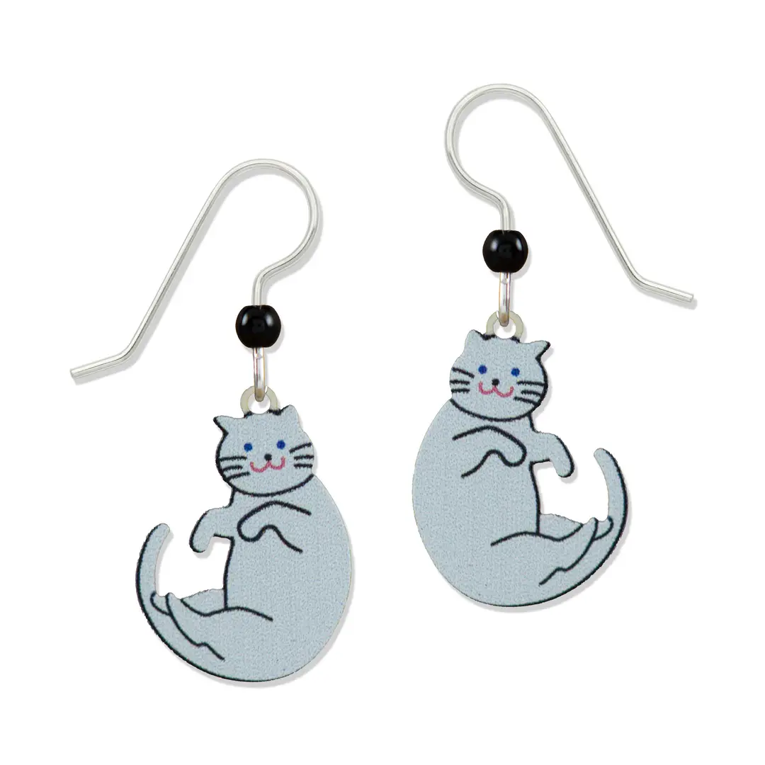 playful white cat earrings by Sienna Sky