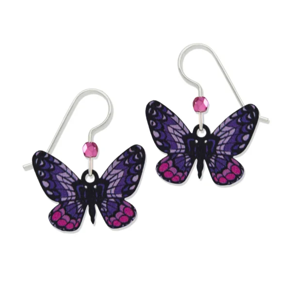 pink and purple butterfly earrings