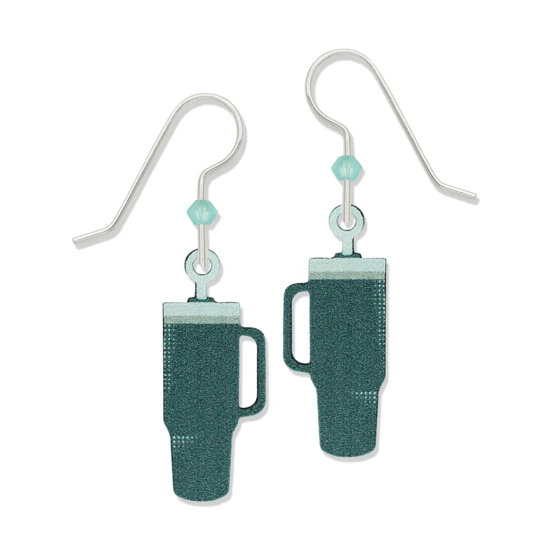 green water cup earrings