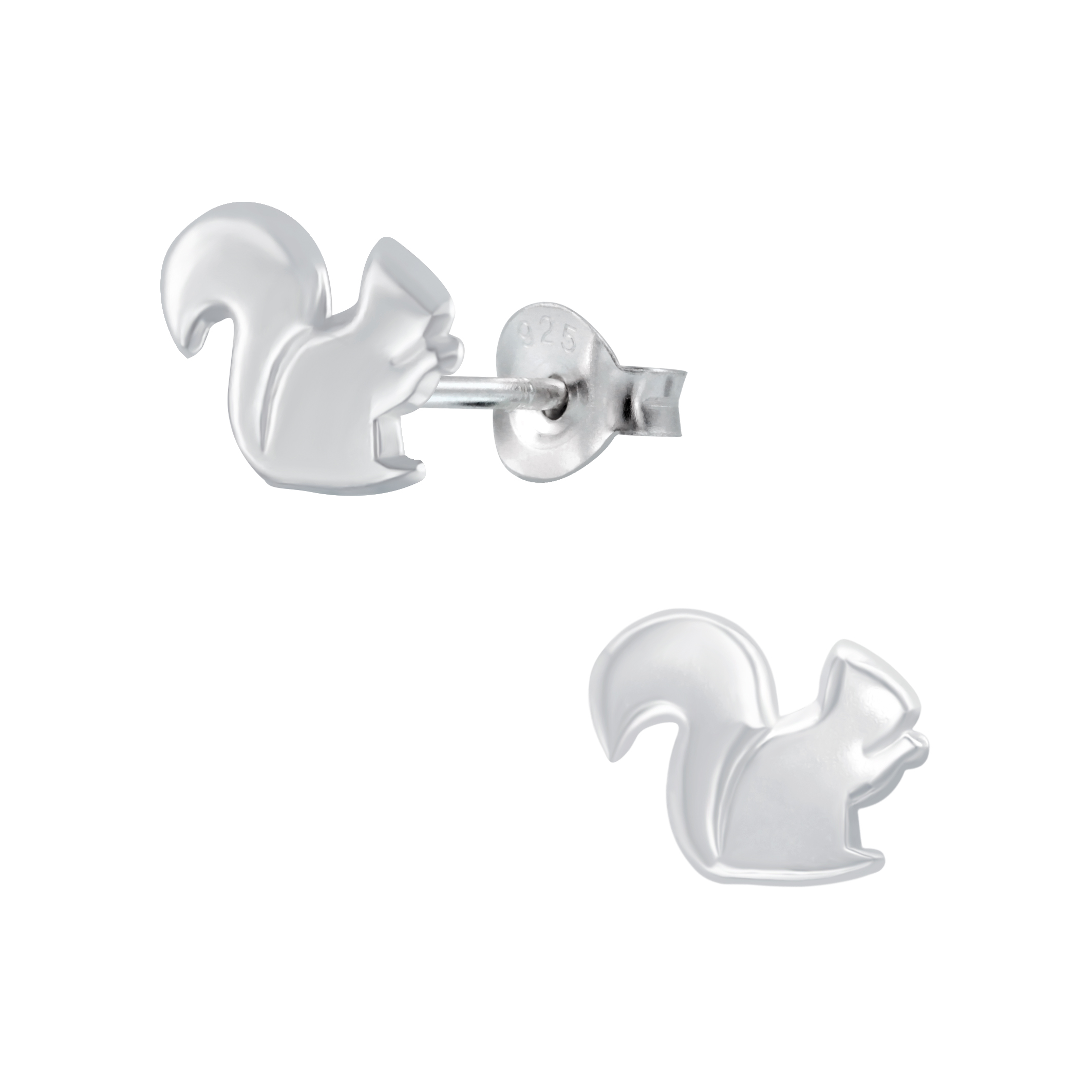 squirrel sterling silver post earrings